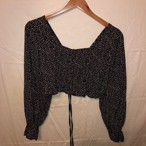 Cropped Long Sleeve Blouse